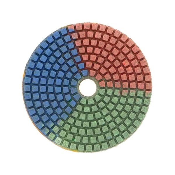 3-color Diamond Polishing Pad 100mm Wet Polishing Pad for Marble and Granite Metal Circular Custom Color 50 Piece 4 Inches