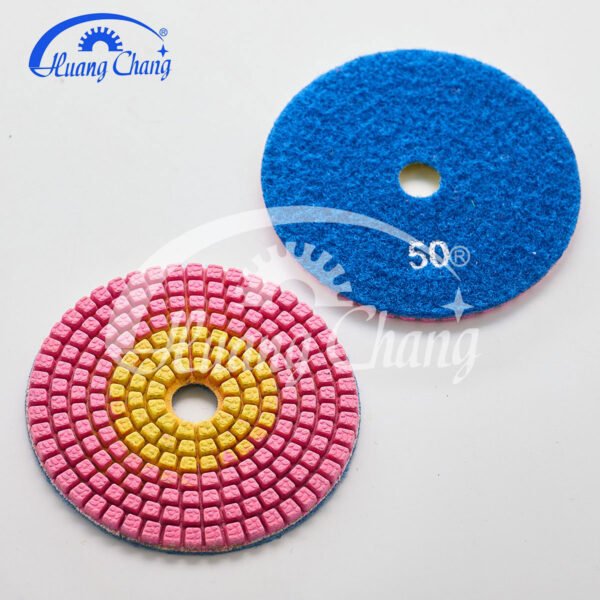 4inch Two Color Wet Stone Diamond Polishing Pads For Granite/Marble HC-SPP-0002-4