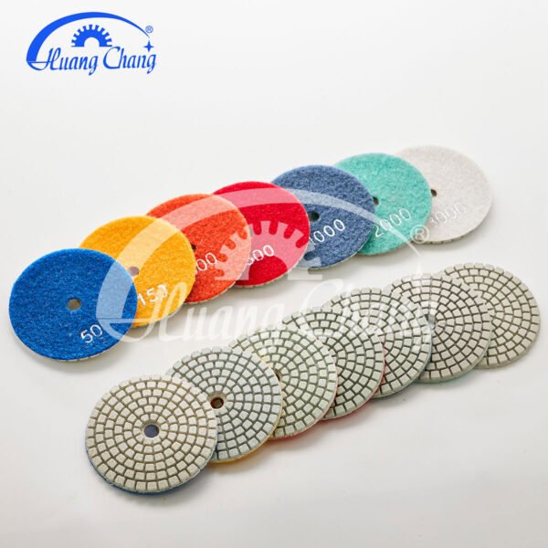 6inch white wet stone diamond polishing pads for granite/marble hc spp 0003 6