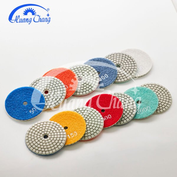 6inch white wet stone diamond polishing pads for granite/marble hc spp 0003 6