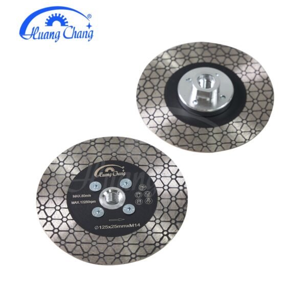 diamond saw blade triangle with flange for marble granite