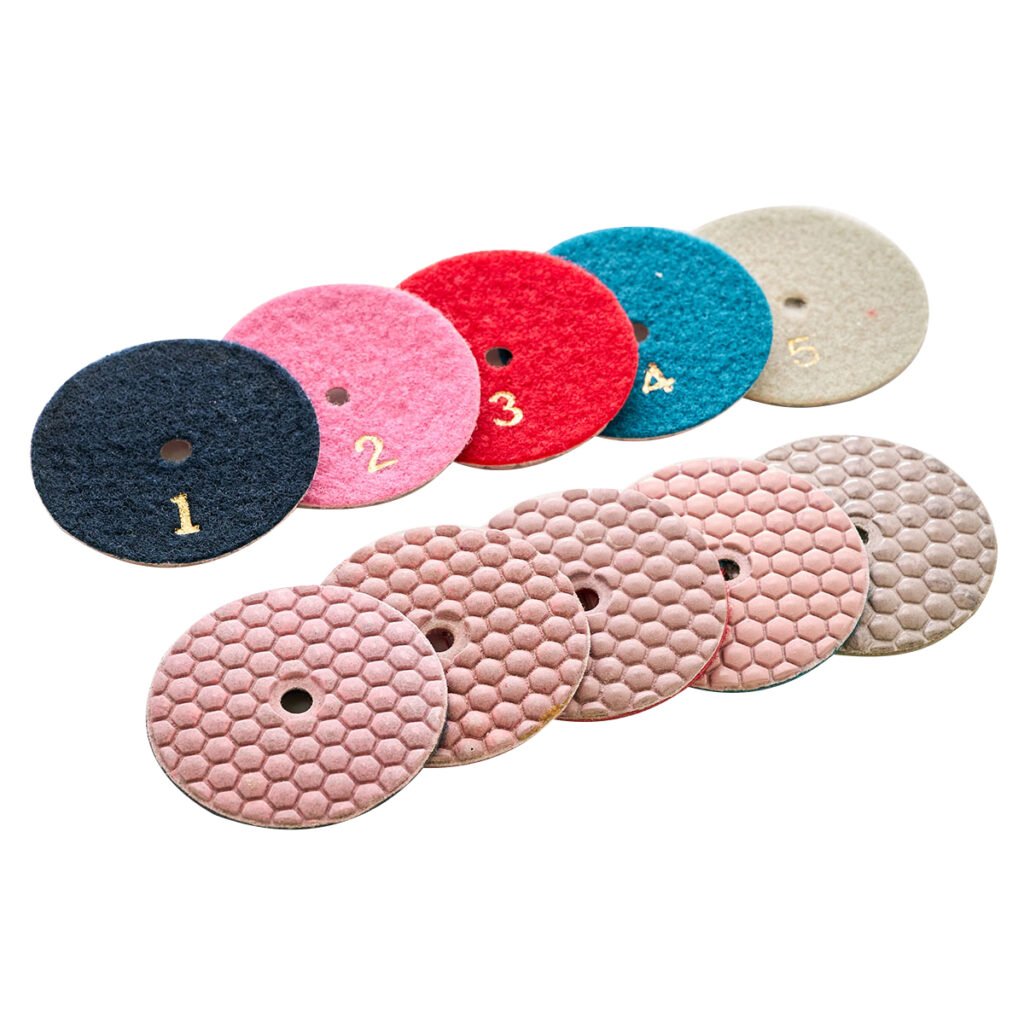 pink dry stone granite diamond polishing pads 1